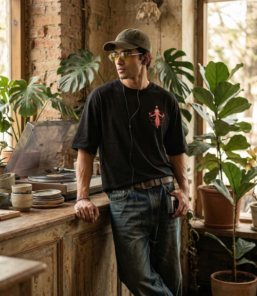 "Daily Log" Heavyweight Oversized Tee