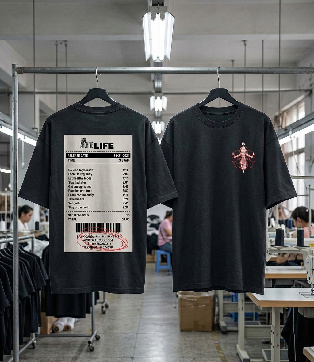 "Daily Log" Heavyweight Oversized Tee