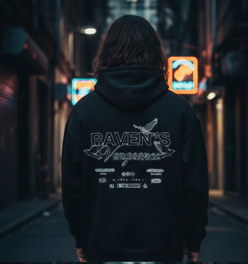 Black Bird Unisex Oversized Hoodie